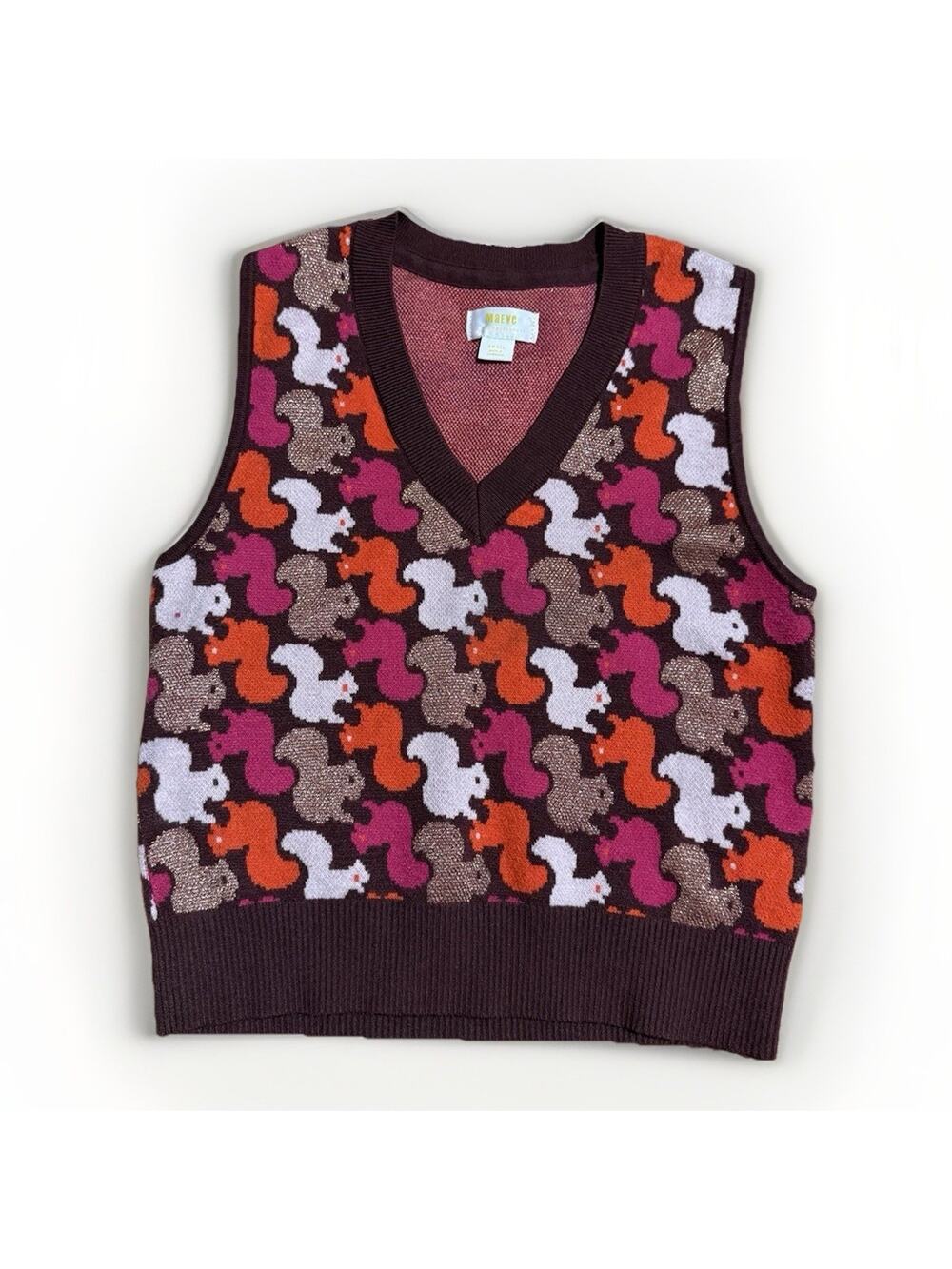 Maeve by Anthropologie Vera Jacquard Squirrel Sweater Vest Women's Small